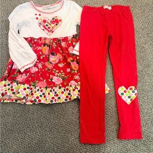 Colorful Heart girls outfit size 6